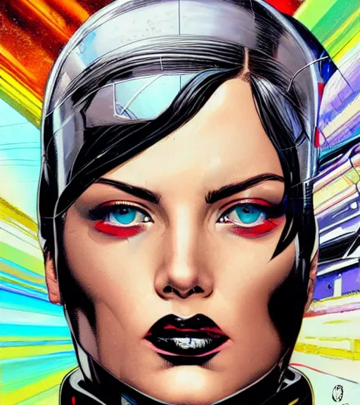 Image similar to portrait of an android, by DC comics and Sandra Chevrier