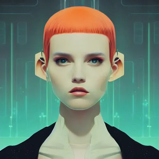 Image similar to portrait beautiful sci - fi girl, blade runner 2 0 4 9, futuristic metropolis, digital art, pop art by hsiao - ron cheng