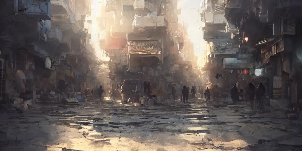 Prompt: hyper realistic, damascus city, painted by neil blevins, greg rutkowski,, fen zhu, highly detailed,