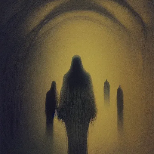 Image similar to people, by Zdzislaw Beksinski