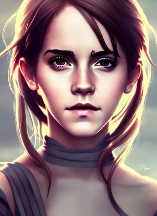 Prompt: Emma watson as an anime character digital illustration portrait design by Ross Tran, artgerm detailed, soft lighting