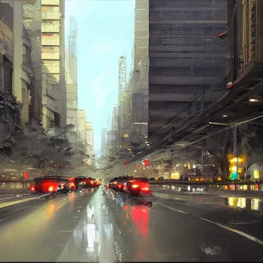 Prompt: Avenida Paulista painted by Greg Rutkowski