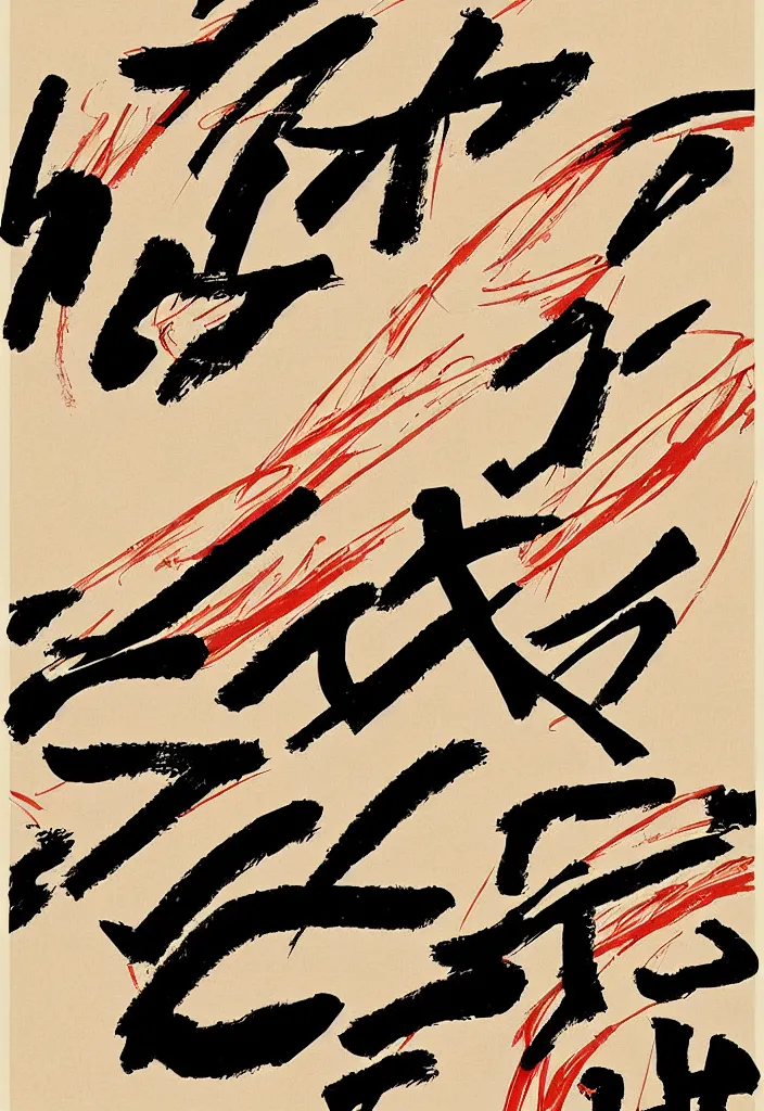 Prompt: graphic poster, japanese design, brushstrokes, typography