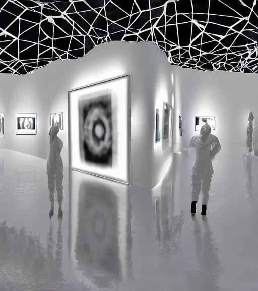 Prompt: x - ray bioremediation architecture installation, art exhibition, biennale, museum, vr, virtual