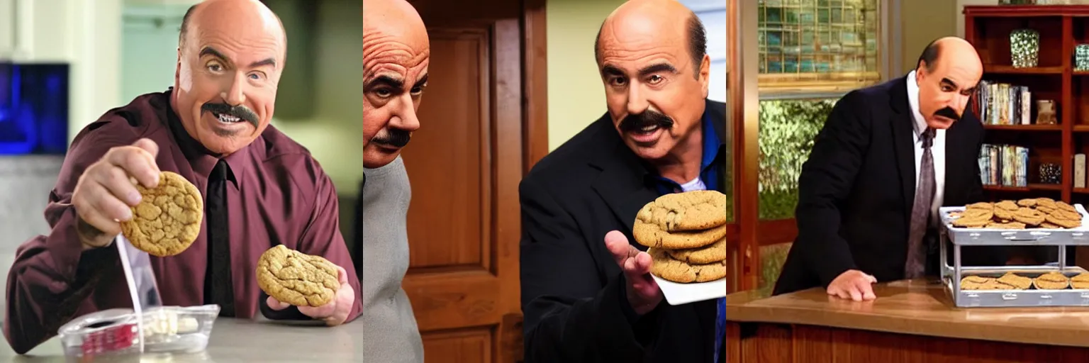 Prompt: Dr. Phil steals the last cookie from the cookie jar