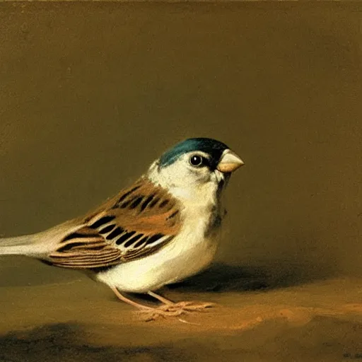 Image similar to a sparrow, by Francisco de Goya, oil on canvas