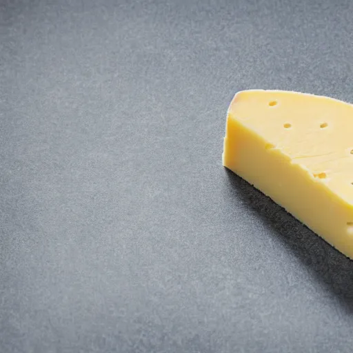 Prompt: an ultra - realistic photograph of a cheese in a middle of nothingness