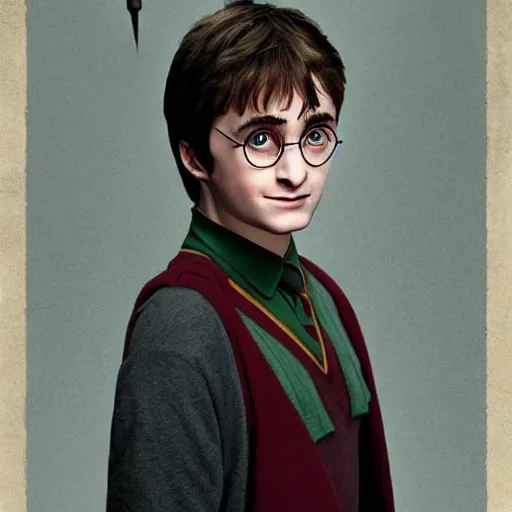 Image similar to a Portrait of harry potter Tired of fighting, epic