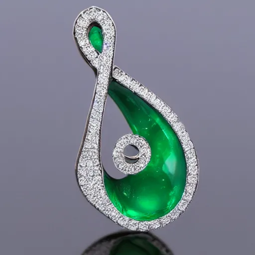 Image similar to emerald music note, jewels , gems, silver