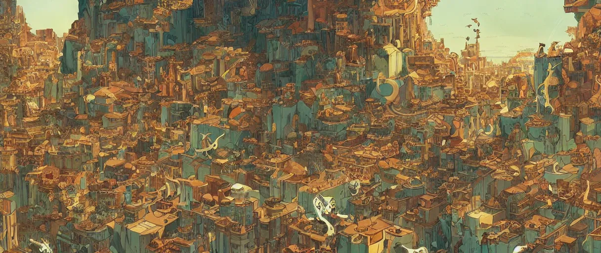 Prompt: A beautiful illustration of a civilization of anthropomorphic Feline warriors by Victo Ngai | Graphic Novel, Visual Novel, Colored Pencil, Comic Book:.3 | unreal engine:.5 | establishing shot