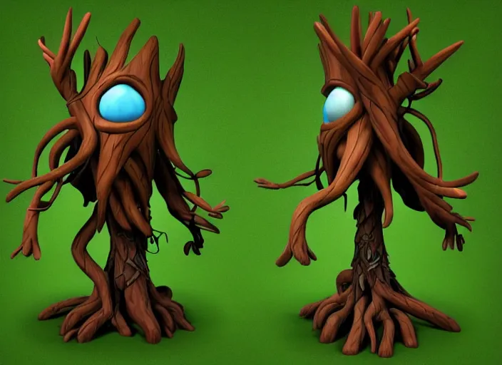 Image similar to festeroot wooden ent leshy treant head, stylized stl, 3 d render, activision blizzard style, hearthstone style, darksiders art style