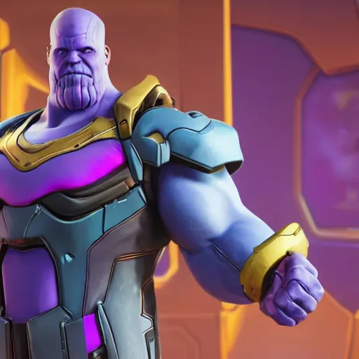 Image similar to Thanos as a character in Overwatch