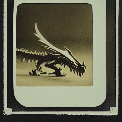 Prompt: polaroid of a dragon, blurry, grainy