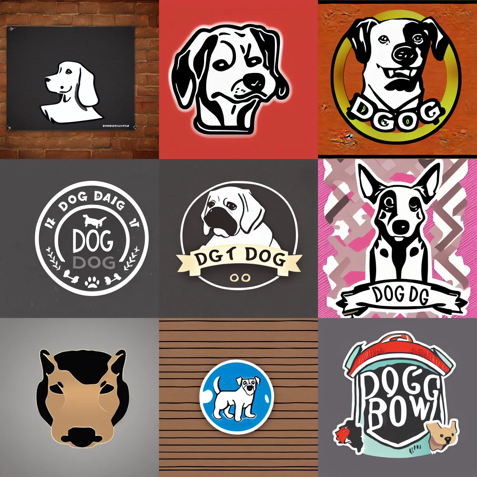 Prompt: dog logo illustration art