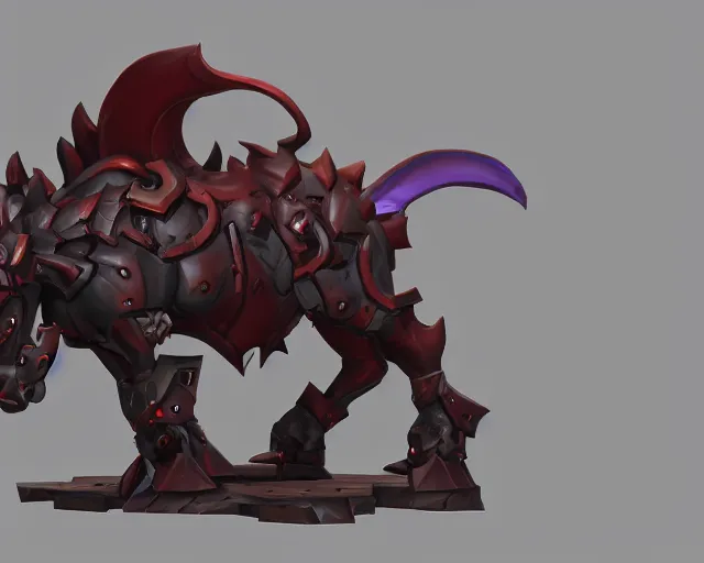 Image similar to 3d sculpt side view of an evil ironwork horse, artstaton, League of Legends, overwatch, digital illustration