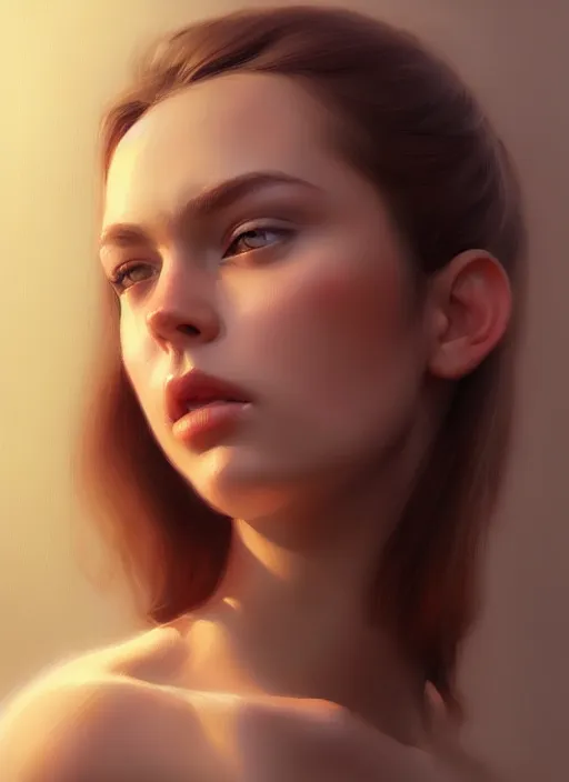 Prompt: portrait of a gorgeous young woman in the style of stefan kostic, artstation, concept art, realistic photo, smooth, insanely detailed