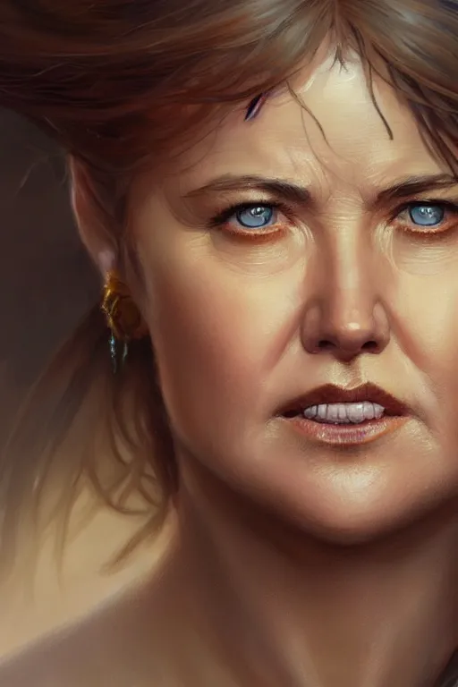 Prompt: ultra detailed close up facial portrait of young lucy lawless as xena, extremely detailed digital painting, in the style of fenghua zhong and ruan jia and jeremy lipking and peter mohrbacher, mystical colors, rim light, beautiful lighting, 8 k, stunning scene, raytracing, octane, trending on artstation