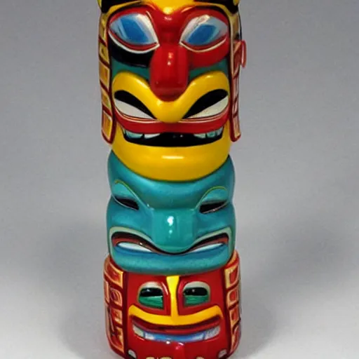 Image similar to ron English totem pole