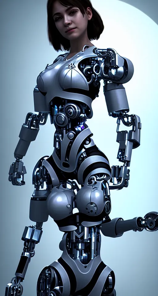 Image similar to beutiful girl cyborg, trending artstaition, unreal engine