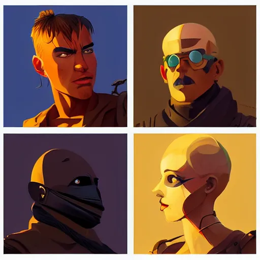 Image similar to face icon stylized minimalist mad max, loftis, cory behance hd by jesper ejsing, by rhads, makoto shinkai and lois van baarle, ilya kuvshinov, rossdraws global illumination