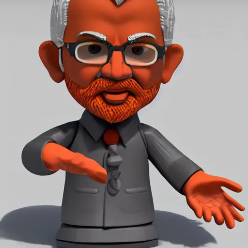 Image similar to narendra modi mini figure, toy, 3 d render, 4 k, hd