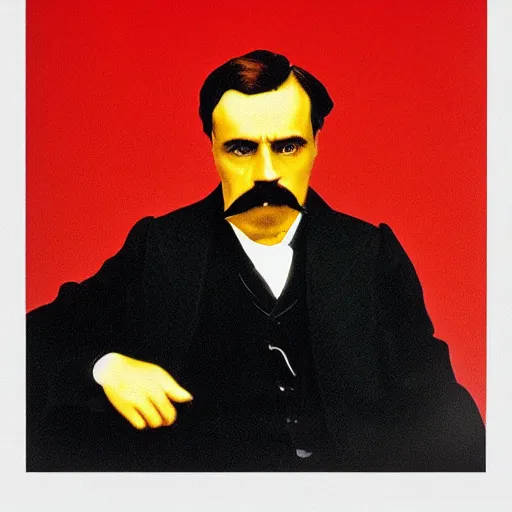 Image similar to 3 5 mm modern colors, portrait of friedrich nietzsche in rgb, taken in 2 0 1 9