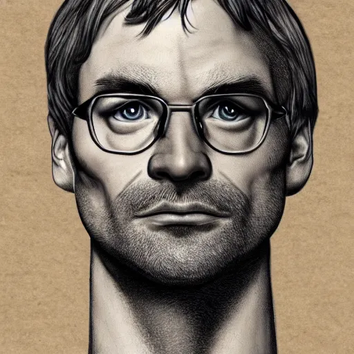 Prompt: anatomy of jeffrey dahmer, da vinci notes, ultradetailed, sketch, anatomy study, artstation