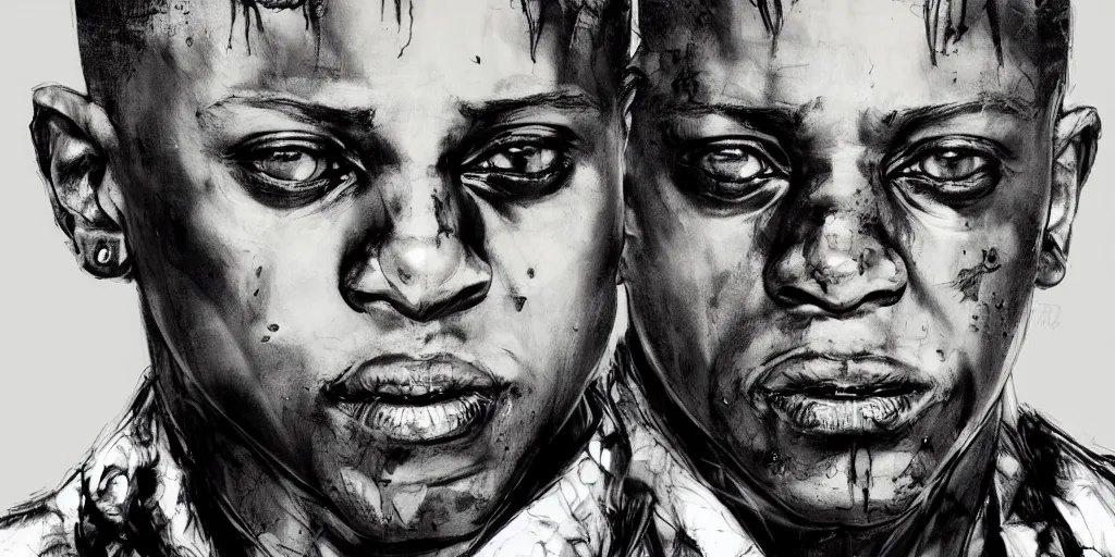 Image similar to lil boosie by yoji shinkawa, katayama bokuyo, agnes cecile concept art 8 k