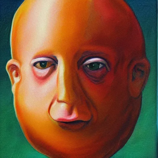 Image similar to patrick steward if he turned into a potato, painting