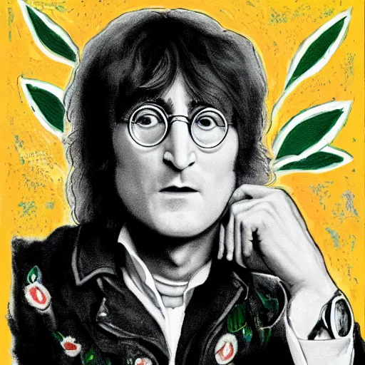 Image similar to john lennon, lemon