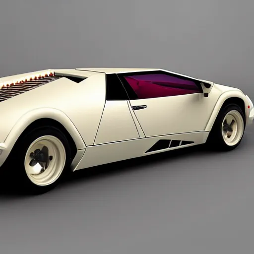 Prompt: 2011 car (((countach))) round edges bland color econobox