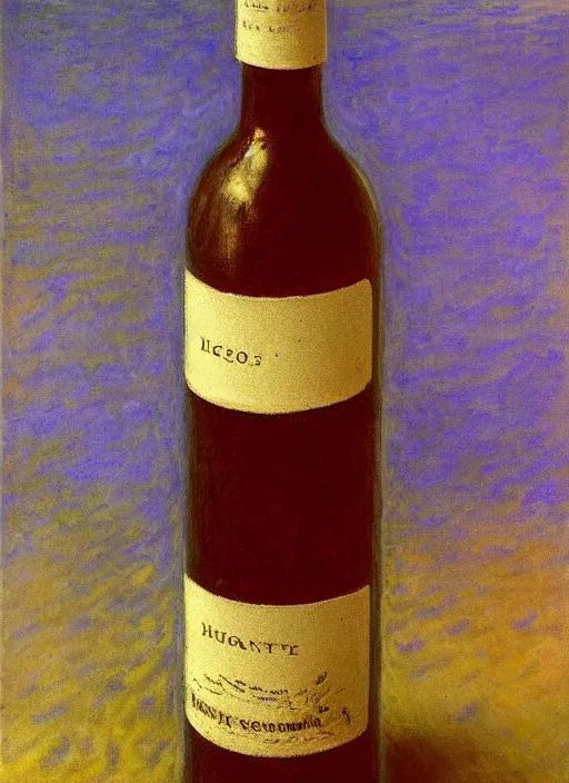 Image similar to bottle of wine, made by Hugo Heyrman, Digital matte art, by Oscar-Claude Monet