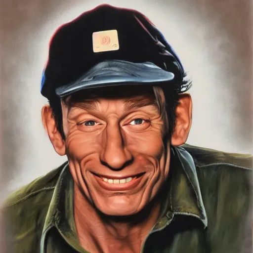 Image similar to ernest p worrell portrait painting, hyper real