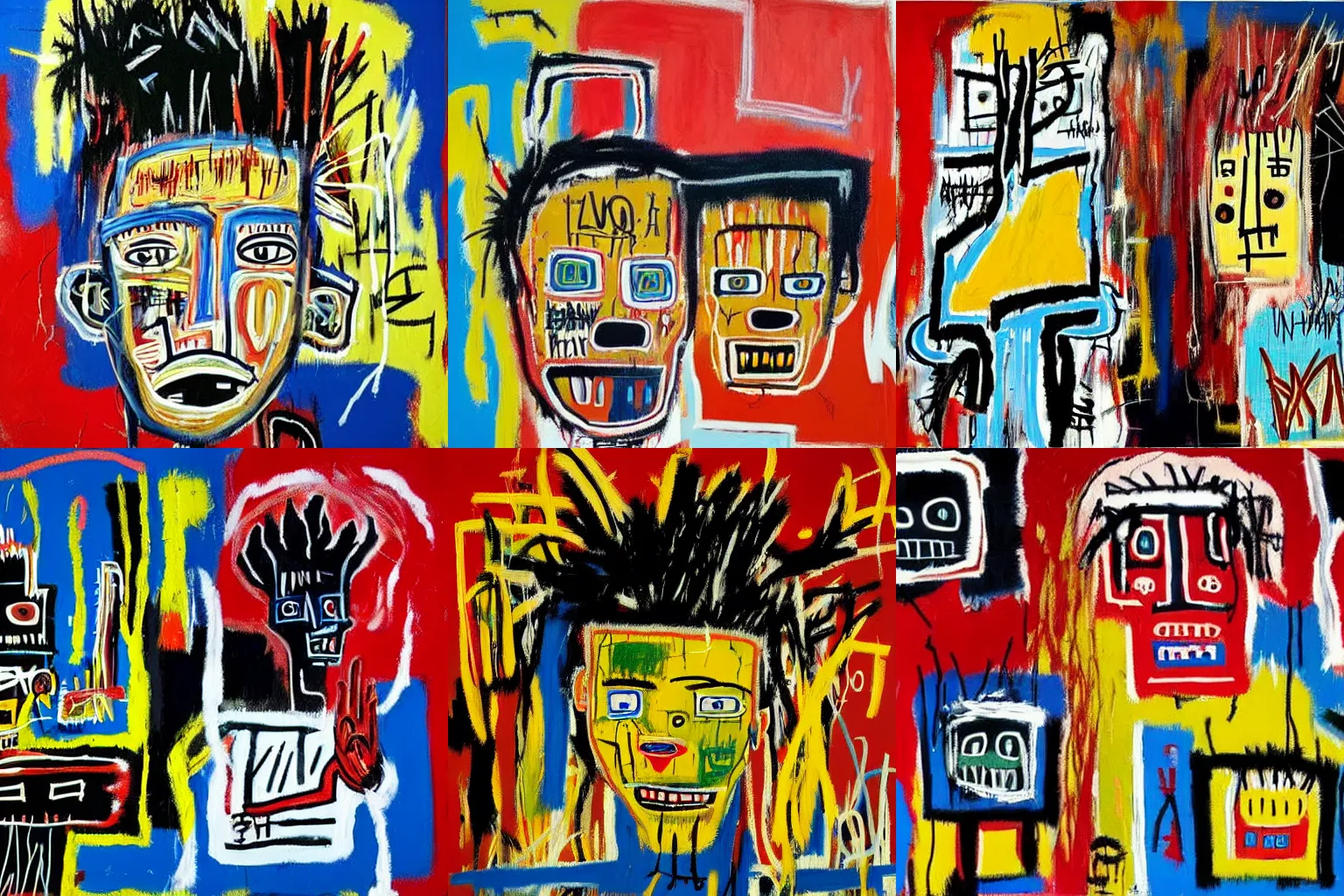 Image similar to highly detailed paintings by Jean-Michel Basquiat