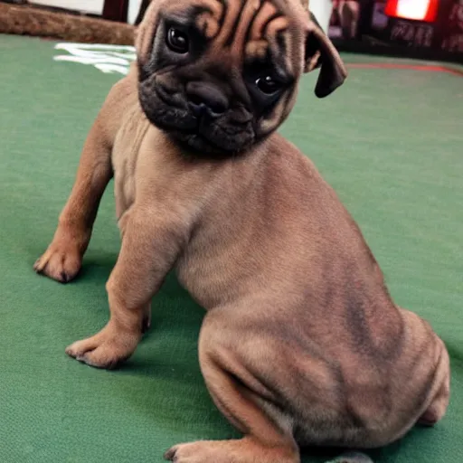 Image similar to brindle bullmastiff puppy boxing