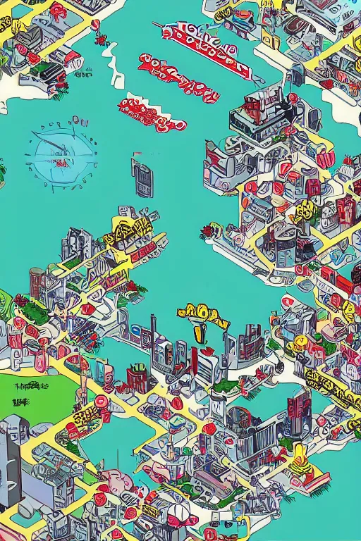 Prompt: map of Tokyo in the style of Earthbound