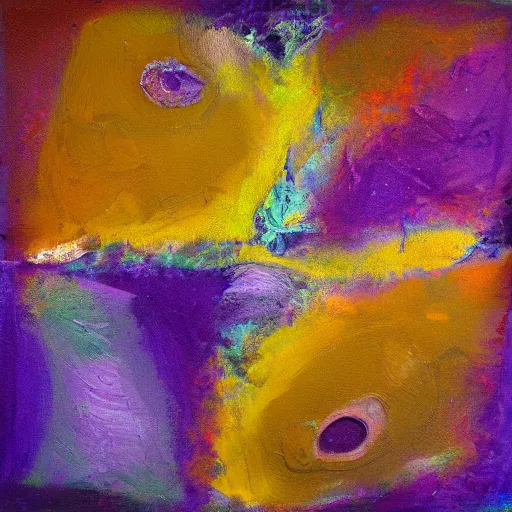 Image similar to the god of art on purple valley, abstract art