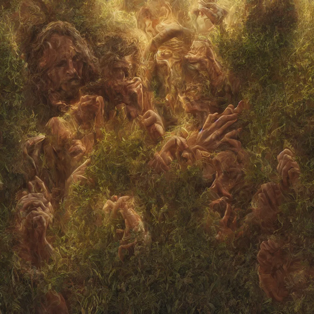 Image similar to hereditary 4 the god plants, oil painting, ultradetailed, artstation, ultradetailed, digital painting, ultradetailed