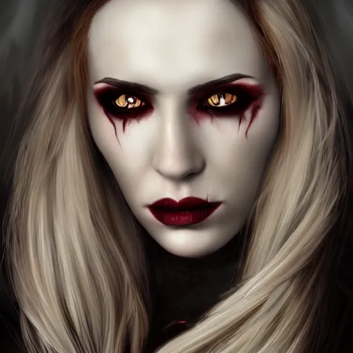 Image similar to the vampire woman portrait, fantasy art, concept art, photorealistic, highly detailed,