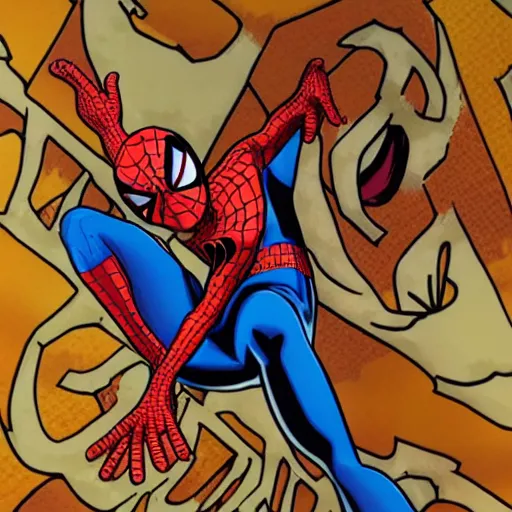 Image similar to Spiderman in one piece, detailed