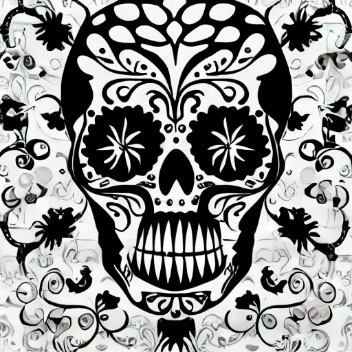 Image similar to vector art panel for cnc plasma, laser, simple geometric sugar skull design pattern