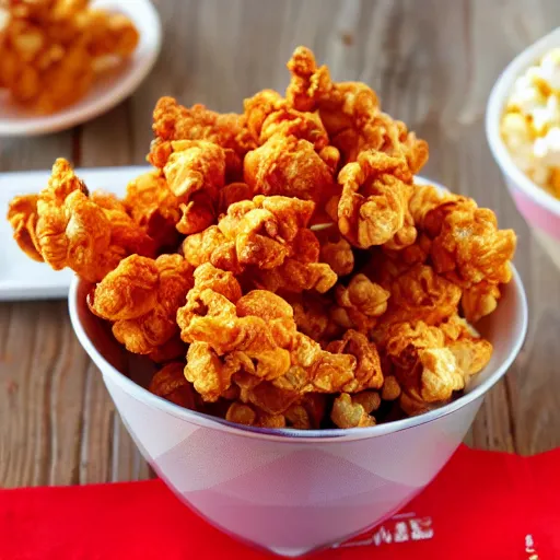 Prompt: fried chicken popcorn