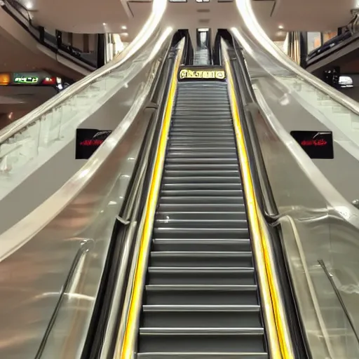 Prompt: mayonnaise on an escalator