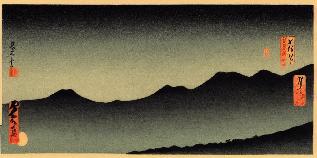 Image similar to night sky by ohara koson, 1 9 1 0