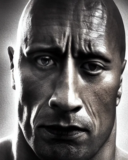 Image similar to film still close - up shot of dwayne johnson as a mime. photographic, photography