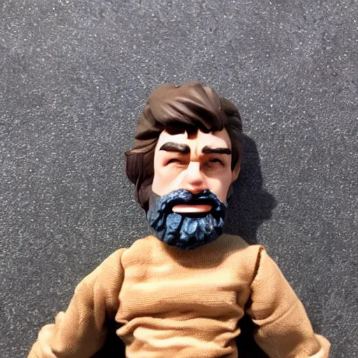 Prompt: action figure of a sleepy hobo