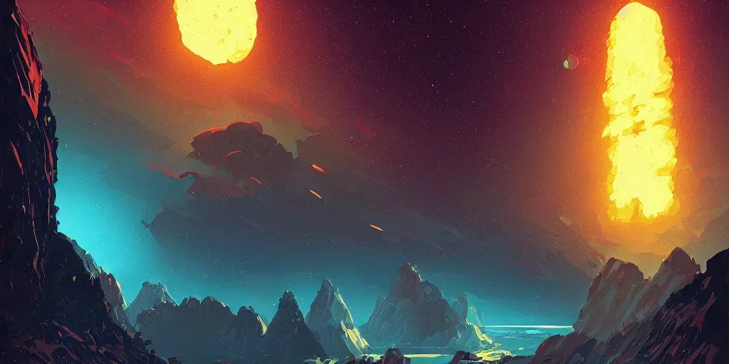 Image similar to asteroids by alena aenami, petros afshar, anato finnstark