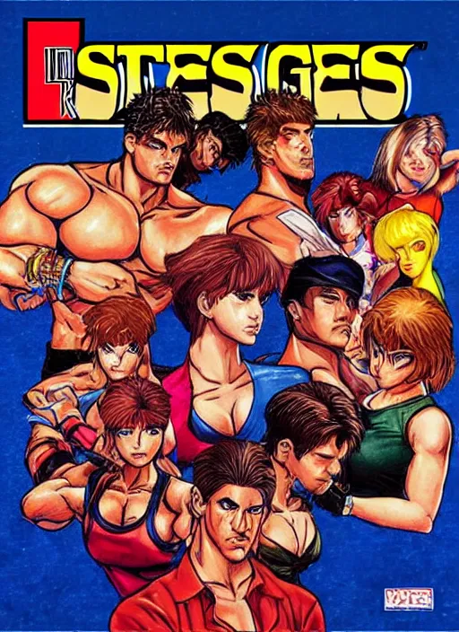 Prompt: streets of rage cover art featuring kaitlin jenner and steve martin