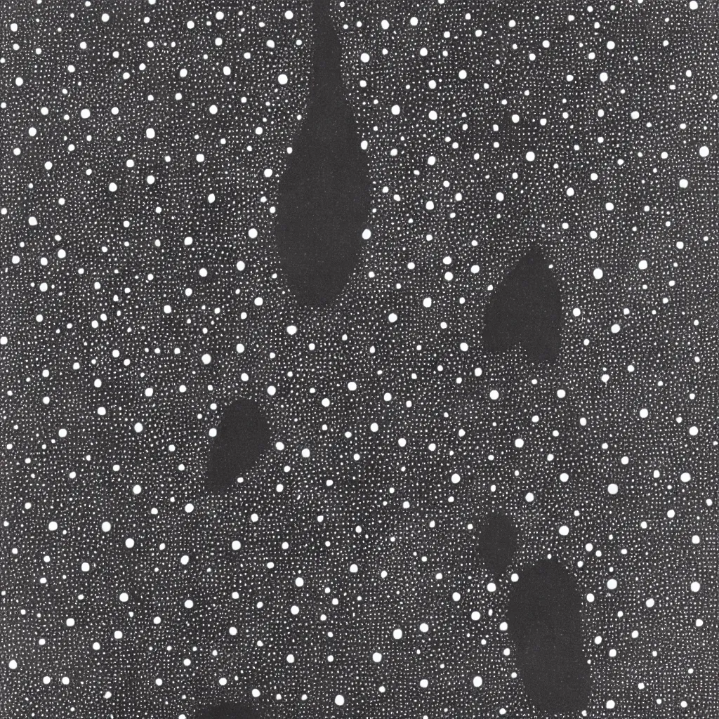 Image similar to face made out of planet, faceless people dark, dots, drip, stipple, pointillism, technical, abstract, minimal, style of francis bacon, asymmetry, pulled apart, cloak, hooded figure