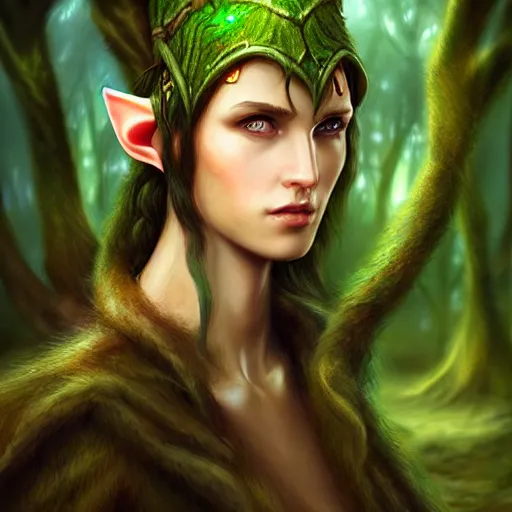 Image similar to a picture of a forest elf, high fantasy, elegant, epic, detailed, intricate, digital painting, concept art, realistic, smooth, focus, rim light,